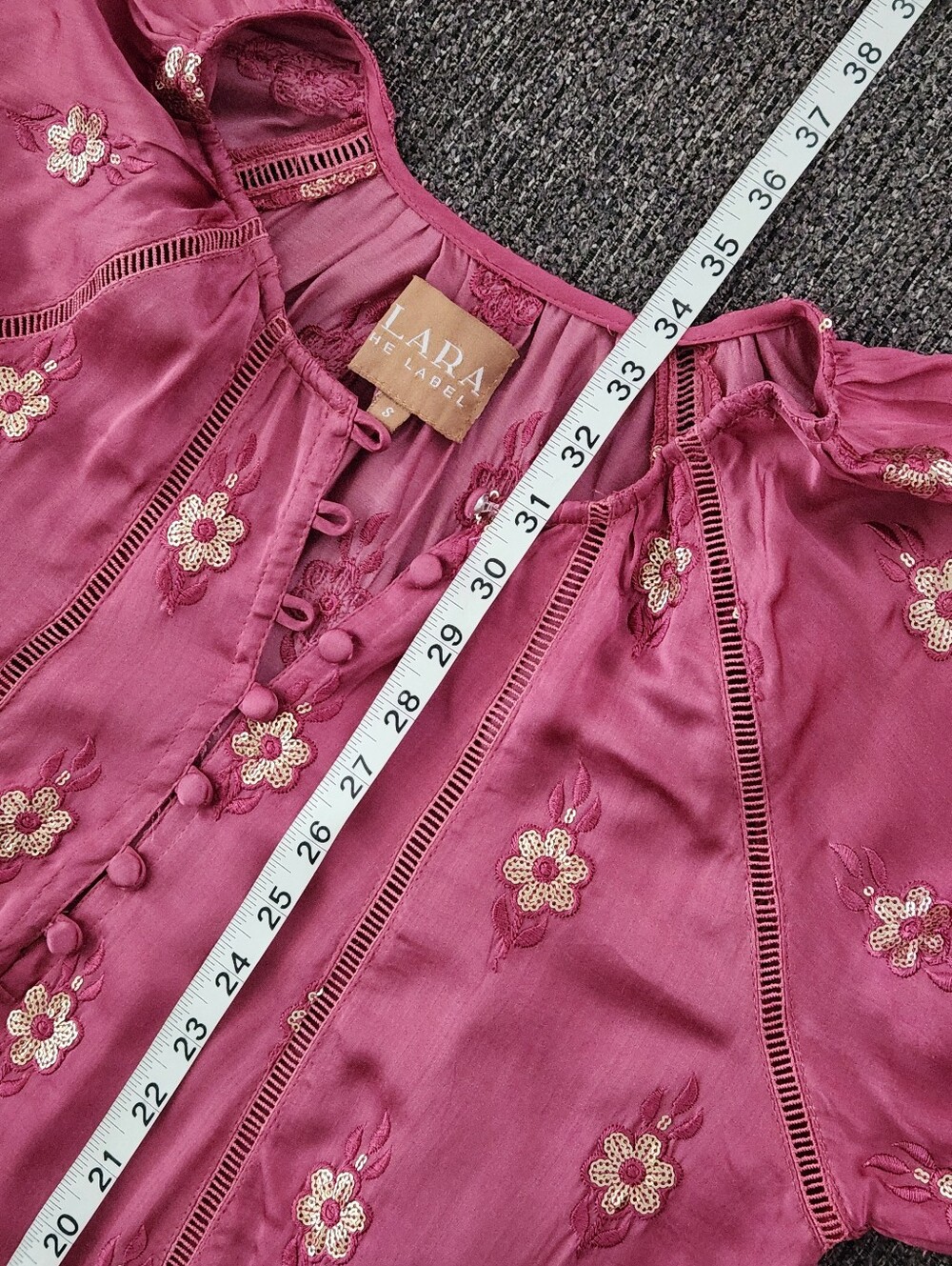 💖Clara The Label💖 - Berry Pink Boho Dress w/Gold Sequin Accents - Picture 14 of 14
